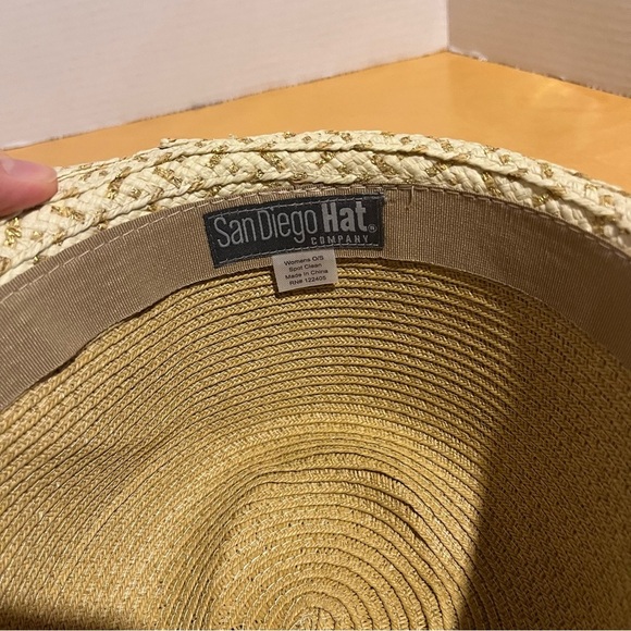 San Diego hats company wicker bead straw hat OS Women’s Fedora - Picture 8 of 9